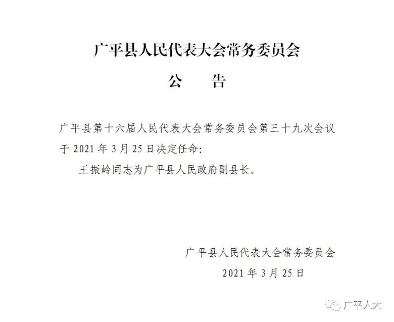 广平县人民政府办公室最新人事任命,广平县人民政府办公室最新人事任命，推动县域发展新篇章